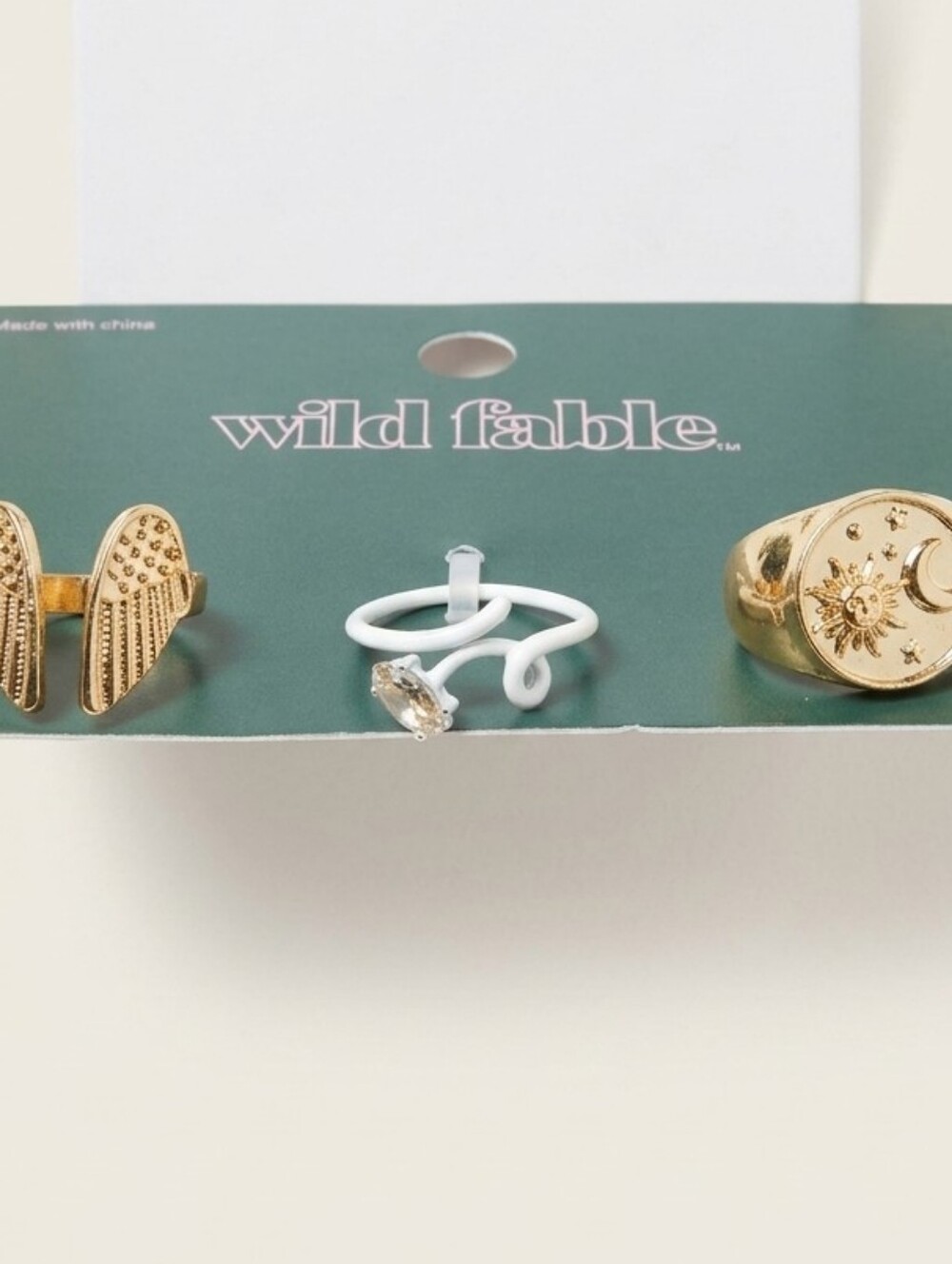 wild fable Gold and White Decorative 3-Pack Ring Set